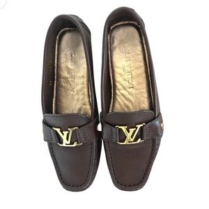 Louis Vuitton original brown leather moccasins loafers